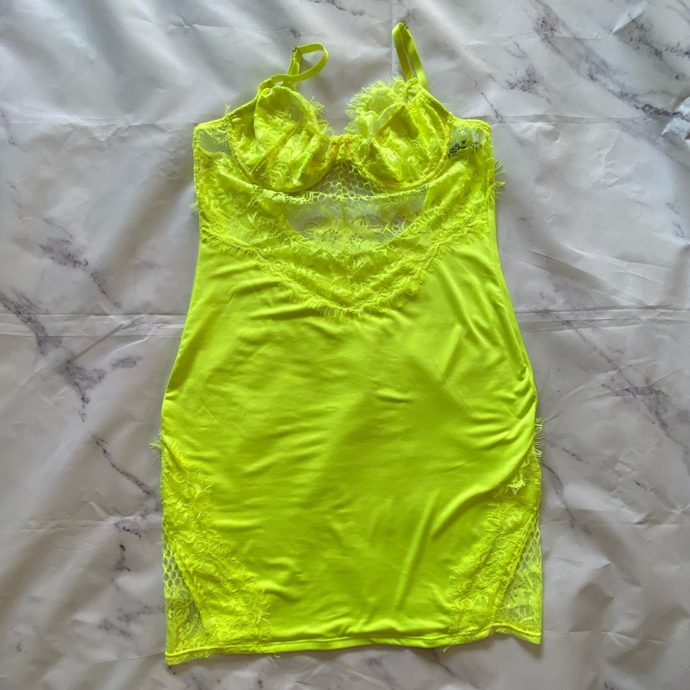 Fashion Nova Lace Neon Dress